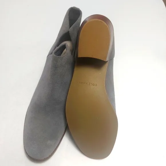 COLE HAAN Gray Suede Ankle Boots Size 8 NWNT