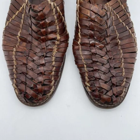 Cole Haan Huarache Woven Slingback Sandals Men's Size 11M Brown Leather Slip On