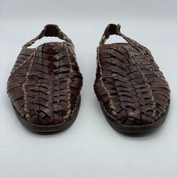 Cole Haan Huarache Woven Slingback Sandals Men's Size 11M Brown Leather Slip On