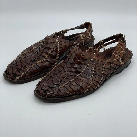 Cole Haan Huarache Woven Slingback Sandals Men's Size 11M Brown Leather Slip On
