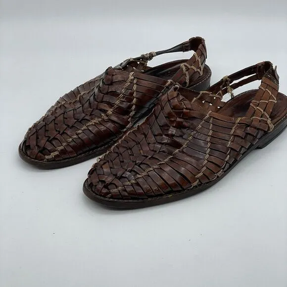 Cole Haan Huarache Woven Slingback Sandals Men's Size 11M Brown Leather Slip On