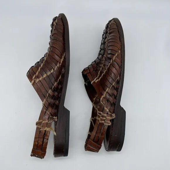 Cole Haan Huarache Woven Slingback Sandals Men's Size 11M Brown Leather Slip On