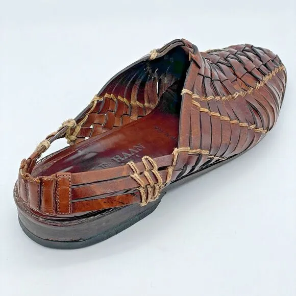 Cole Haan Huarache Woven Slingback Sandals Men's Size 11M Brown Leather Slip On
