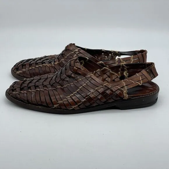 Cole Haan Huarache Woven Slingback Sandals Men's Size 11M Brown Leather Slip On