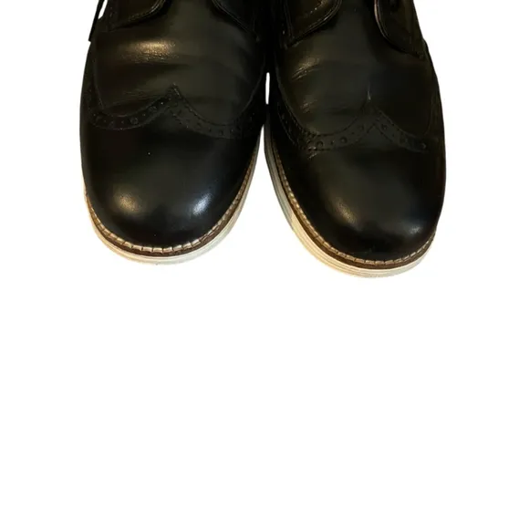 Cole Haan Original Wingtip Oxford Black Leather Shoes Size 8 1/2M