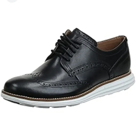 Cole Haan Original Wingtip Oxford Black Leather Shoes Size 8 1/2M