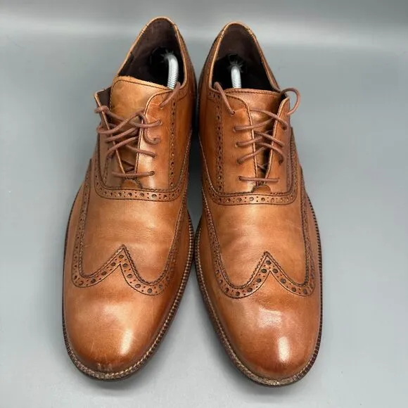 Cole Haan Williams Men's 13 Brown Leather Lace-Up Low Top Wingtip Oxford Shoes