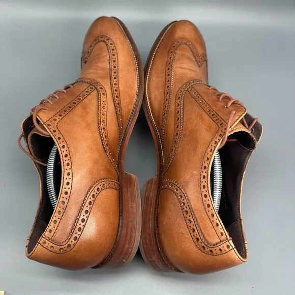 Cole Haan Williams Men's 13 Brown Leather Lace-Up Low Top Wingtip Oxford Shoes