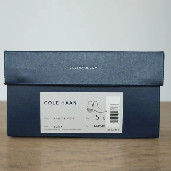 Cole Haan Women's Abbot Ankle Booties Black Leather Size 5C