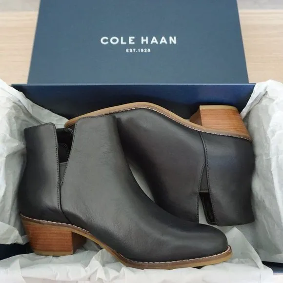 Cole Haan Women's Abbot Ankle Booties Black Leather Size 5C