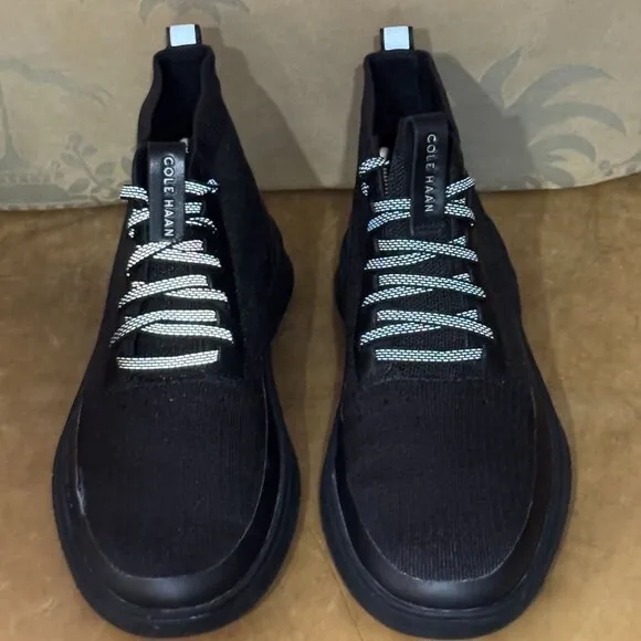 Cole Haan Zerogrand Black Knit High-Top Sneakers 8 Shoes