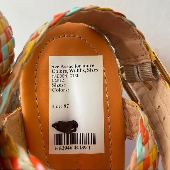 Colorful Woven Wedge Sandals by Madden Girl Size 7