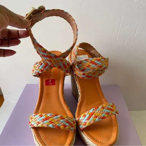 Colorful Woven Wedge Sandals by Madden Girl Size 7
