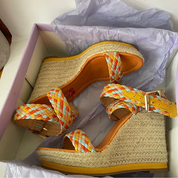 Colorful Woven Wedge Sandals by Madden Girl Size 7