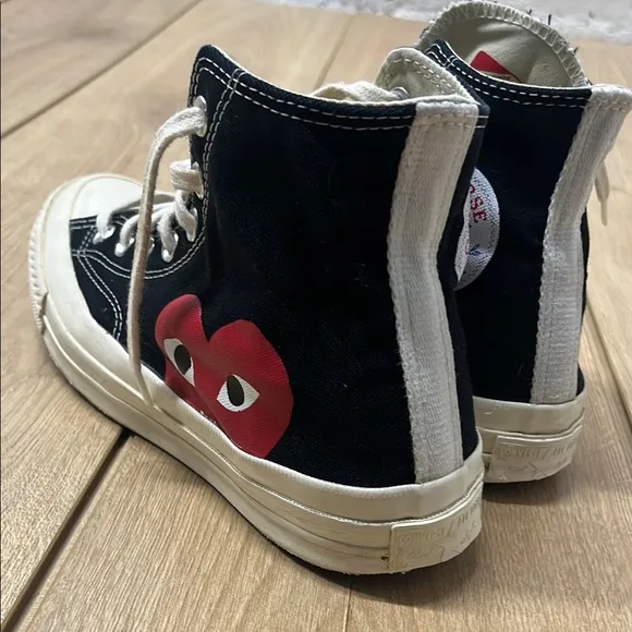 Comme des Garcons PLAY Black and White Athletic Shoes