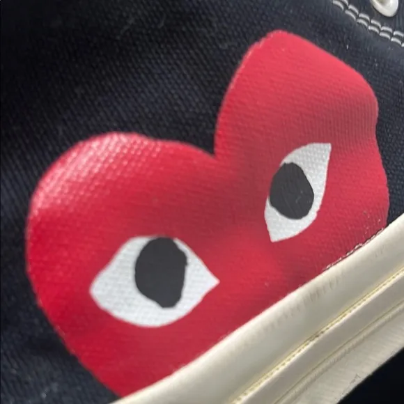 Comme des Garcons PLAY Black and White Athletic Shoes