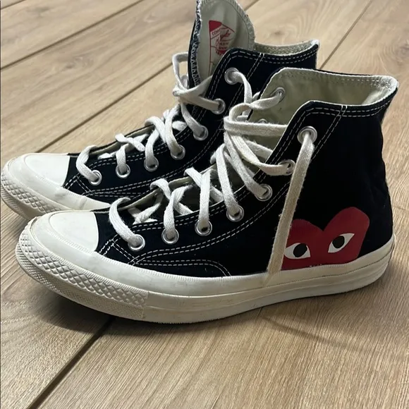 Comme des Garcons PLAY Black and White Athletic Shoes