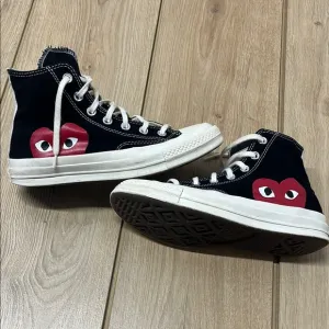 Comme des Garcons PLAY Black and White Athletic Shoes