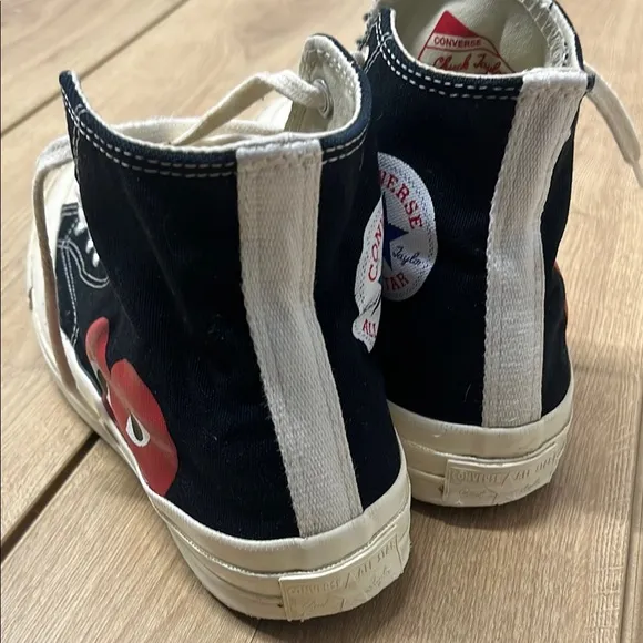 Comme des Garcons PLAY Black and White Athletic Shoes
