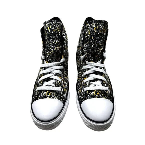 Converse All Star High Top Sneakers Mens 8 Canvas Paint Splatter A00468F NEW