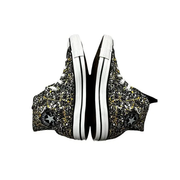 Converse All Star High Top Sneakers Mens 8 Canvas Paint Splatter A00468F NEW