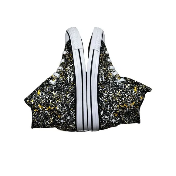 Converse All Star High Top Sneakers Mens 8 Canvas Paint Splatter A00468F NEW