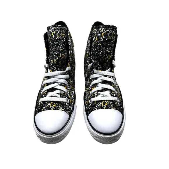 Converse All Star High Top Sneakers Mens 8 Canvas Paint Splatter A00468F NEW