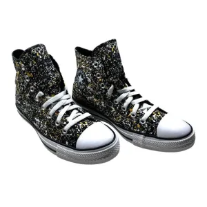 Converse All Star High Top Sneakers Mens 8 Canvas Paint Splatter A00468F NEW