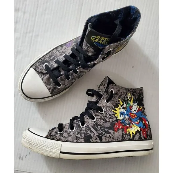 Converse‎ All Star Justice League DC Comics High Top Shoes Mens Sz 6 Women's 8