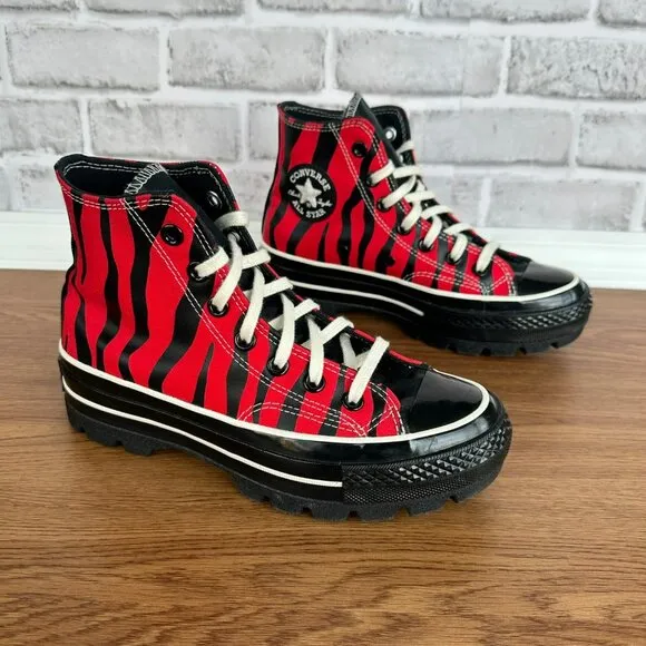⭐Converse All Star Lugged 2.0 High Top Sz 7.5 Womens Shoes Red/Black A12843C New