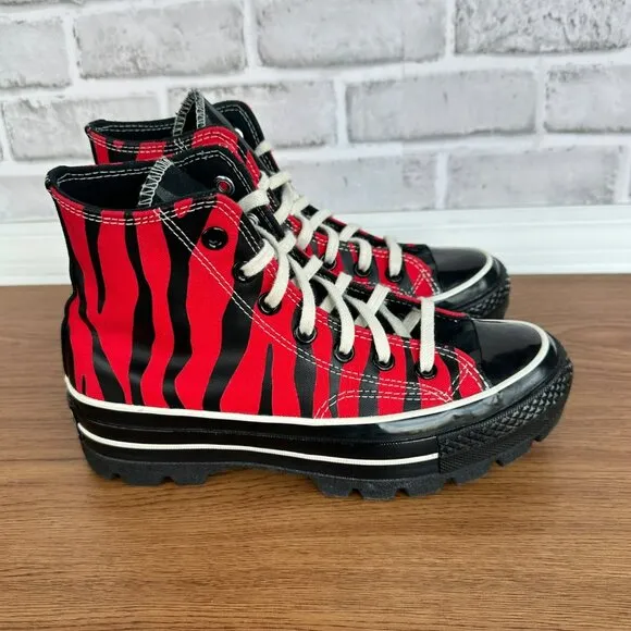 ⭐Converse All Star Lugged 2.0 High Top Sz 7.5 Womens Shoes Red/Black A12843C New