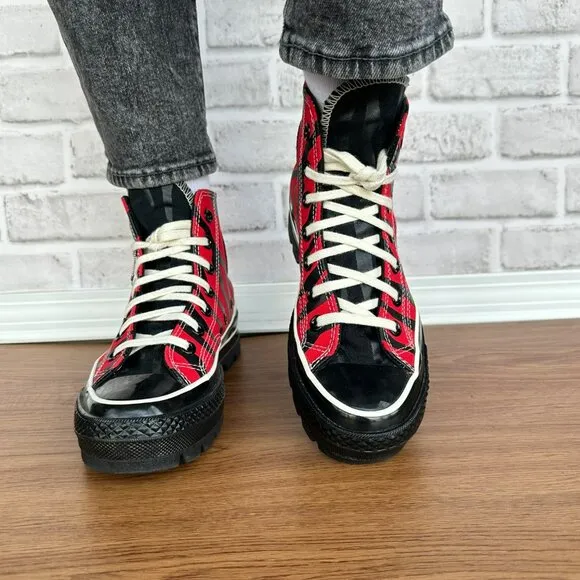 ⭐Converse All Star Lugged 2.0 High Top Sz 7.5 Womens Shoes Red/Black A12843C New