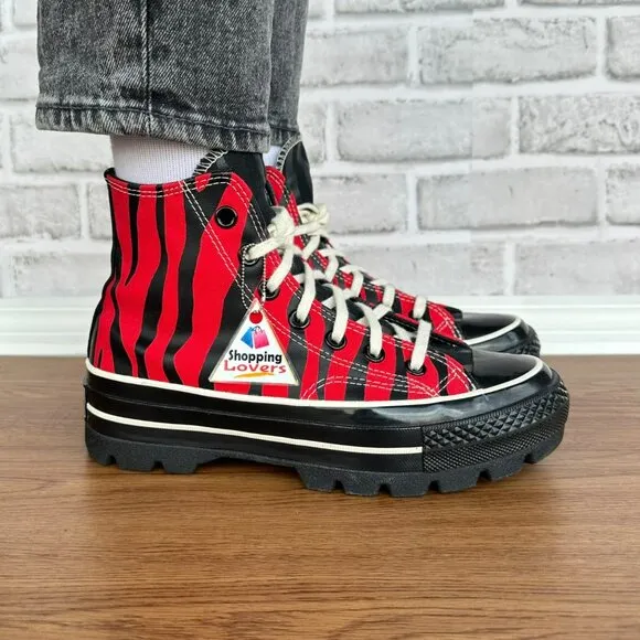 ⭐Converse All Star Lugged 2.0 High Top Sz 7.5 Womens Shoes Red/Black A12843C New
