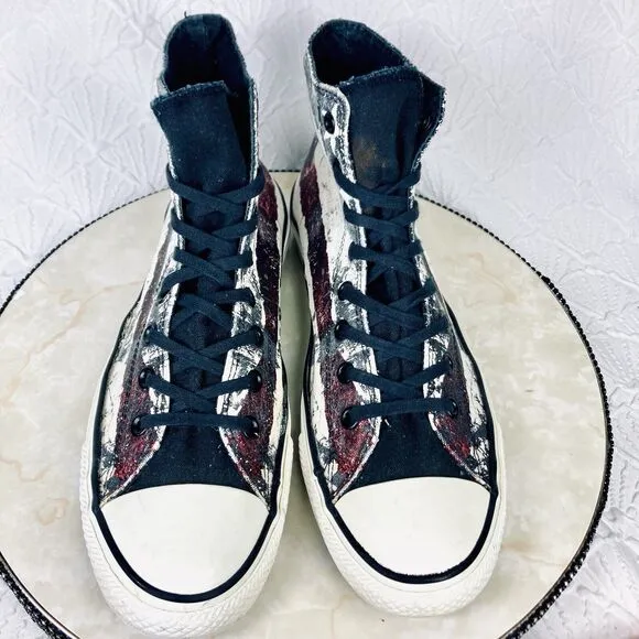 Converse American Flag High Top Sneakers Mens 12 White Blue Streetwear Y2K Shoes