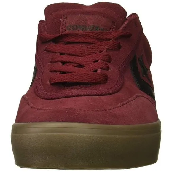 Converse Boys Red Courtland Suede Leather Accent Low Top Sneaker Size 5