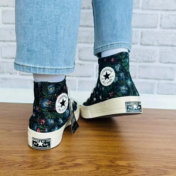 ❤️❤️❤️Converse Chuck 70 Floral Tapestry Hi 7.5 Womens Shoes Black Floral A11990C