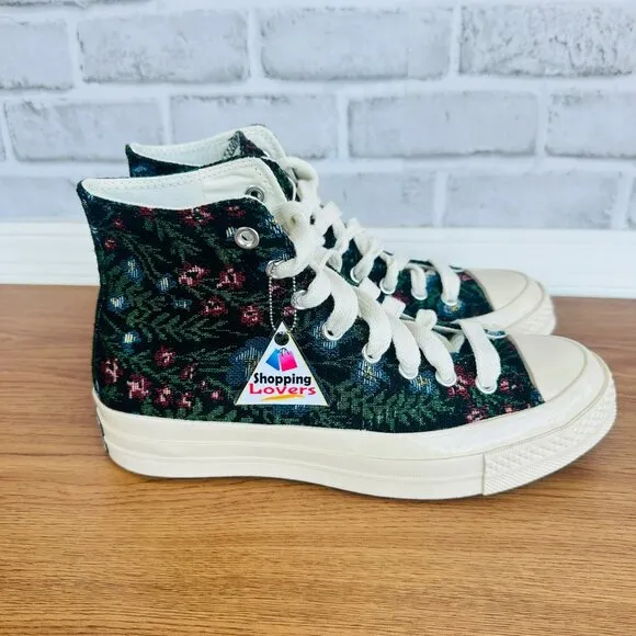❤️❤️❤️Converse Chuck 70 Floral Tapestry Hi 7.5 Womens Shoes Black Floral A11990C