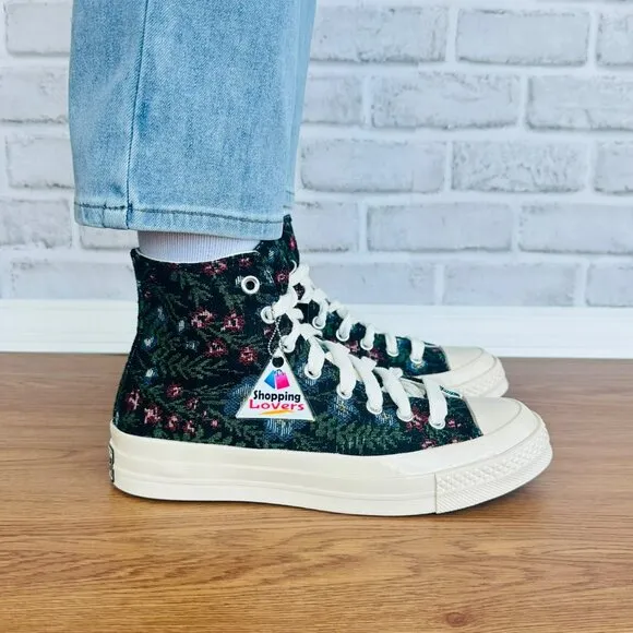 ❤️❤️❤️Converse Chuck 70 Floral Tapestry Hi 7.5 Womens Shoes Black Floral A11990C