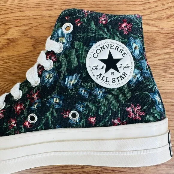 ❤️❤️❤️Converse Chuck 70 Floral Tapestry Hi 7.5 Womens Shoes Black Floral A11990C