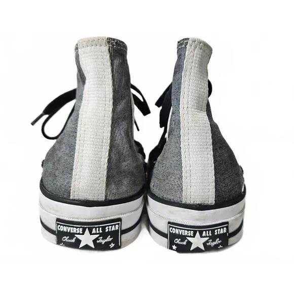 Converse Chuck 70 Men's All Star Hi-Top Sneakers Gray/Black Flames Size 6.5