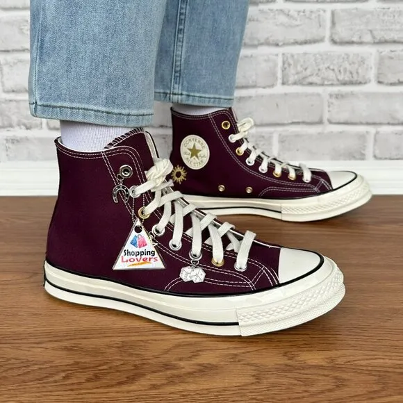 ⭐Converse Chuck 70 Plus High Top Platform Sz 9.5 Women's Shoes Burgundy A12893C