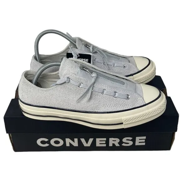 Converse Chuck 70 Zip OX Size Women's 9.5 Men's 7.5 Pure Platinum Gray Shoes
