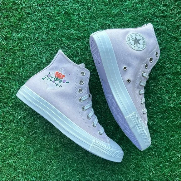 🎁Converse Chuck Taylor All Star Ctas Hi Barely Rose Crystal Magic