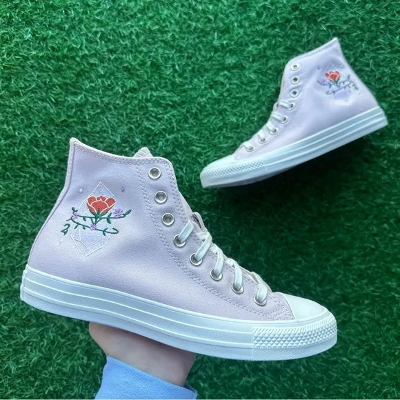 🎁Converse Chuck Taylor All Star Ctas Hi Barely Rose Crystal Magic