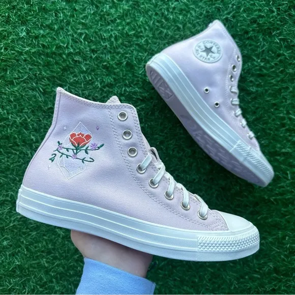 🎁Converse Chuck Taylor All Star Ctas Hi Barely Rose Crystal Magic