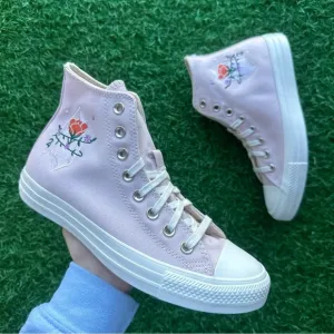 🎁Converse Chuck Taylor All Star Ctas Hi Barely Rose Crystal Magic