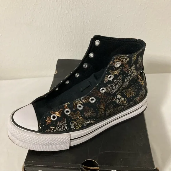 Converse Chuck Taylor All Star Eva Lift &quot;Butterfly Shine&quot; Shoes Size 5 NO LACES