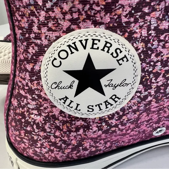 Converse Chuck Taylor All Star Hi Orchid Abyss Glitter Shoes Women's 9.5 A11137C