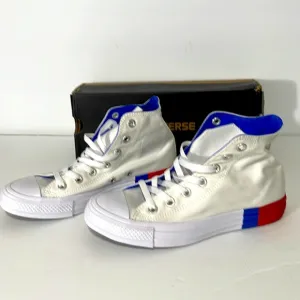 Converse Chuck Taylor All Star Hi Unisex Shoes White-Red-Blue *