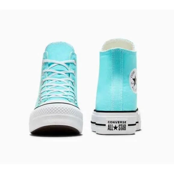 Converse Chuck Taylor All Star Lift Hi‎ Platform Shoes Cyan Blue Women's Size 9